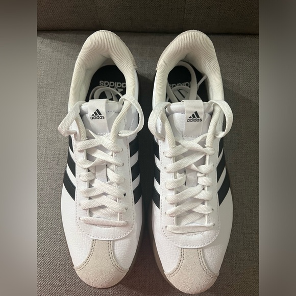Adidas Women's VL Court 3.0 White and Black Sneakers (size 7) - Picture 2 of 4